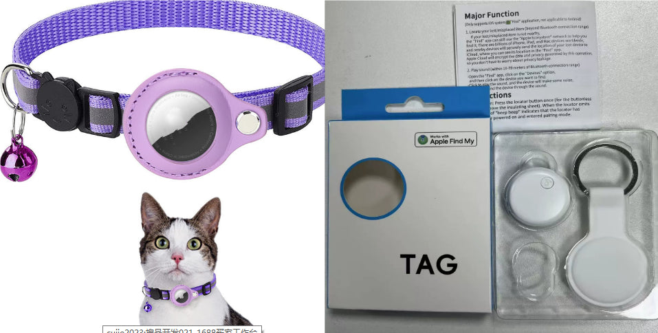 Reflective Waterproof Collar Air Tag Holder For Dogs / Cats / Pets