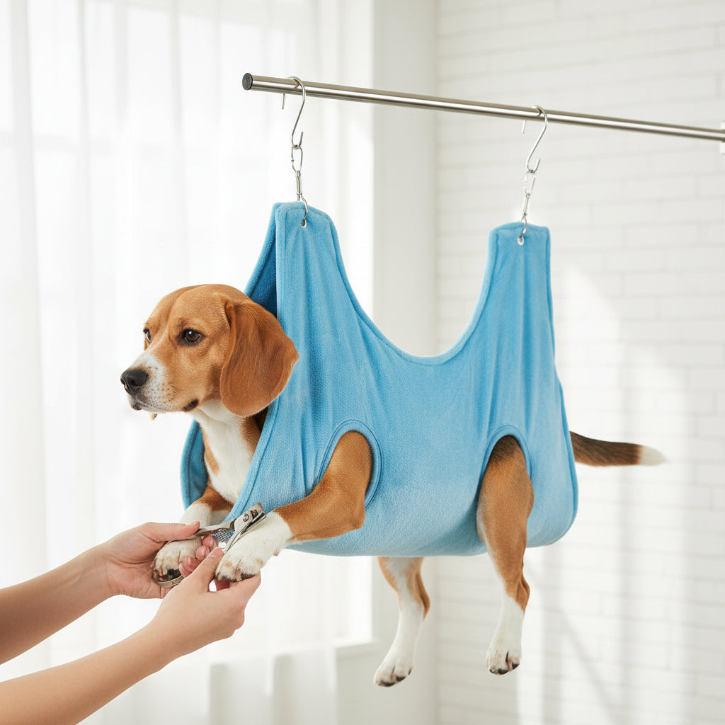 Dog / Pet Grooming Hammock For Stress Free Nail Trimming