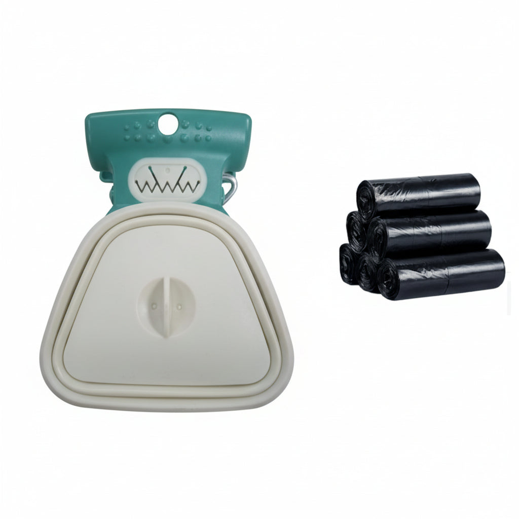 Portable Dog / Pet Poop Scooper With Bag Dispenser Clean Hands Solution