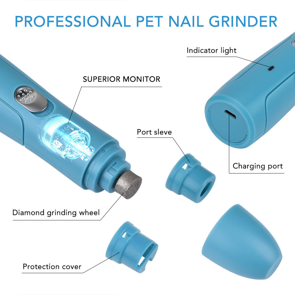 Lima de Uñas Eléctrica Suave para un Aseo Seguro y Sin Estrés de Perros, Gatos y Mascotas