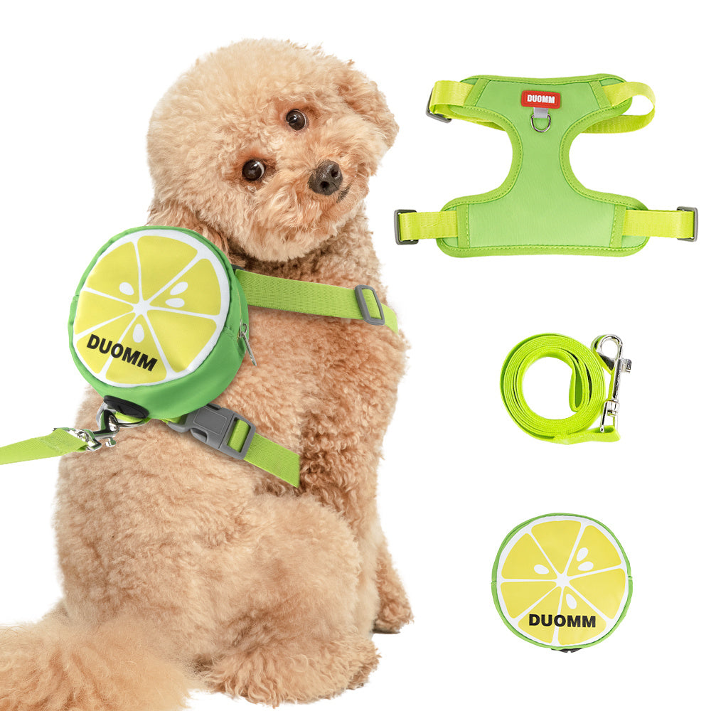 Fruit Design Poop Bag Backpack With Harness And Leash Set For Dogs / Pets