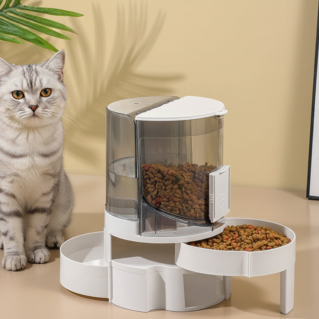 Automatic Pet Feeder Water Dispenser Gravity Food Bowl For Dogs / Cats