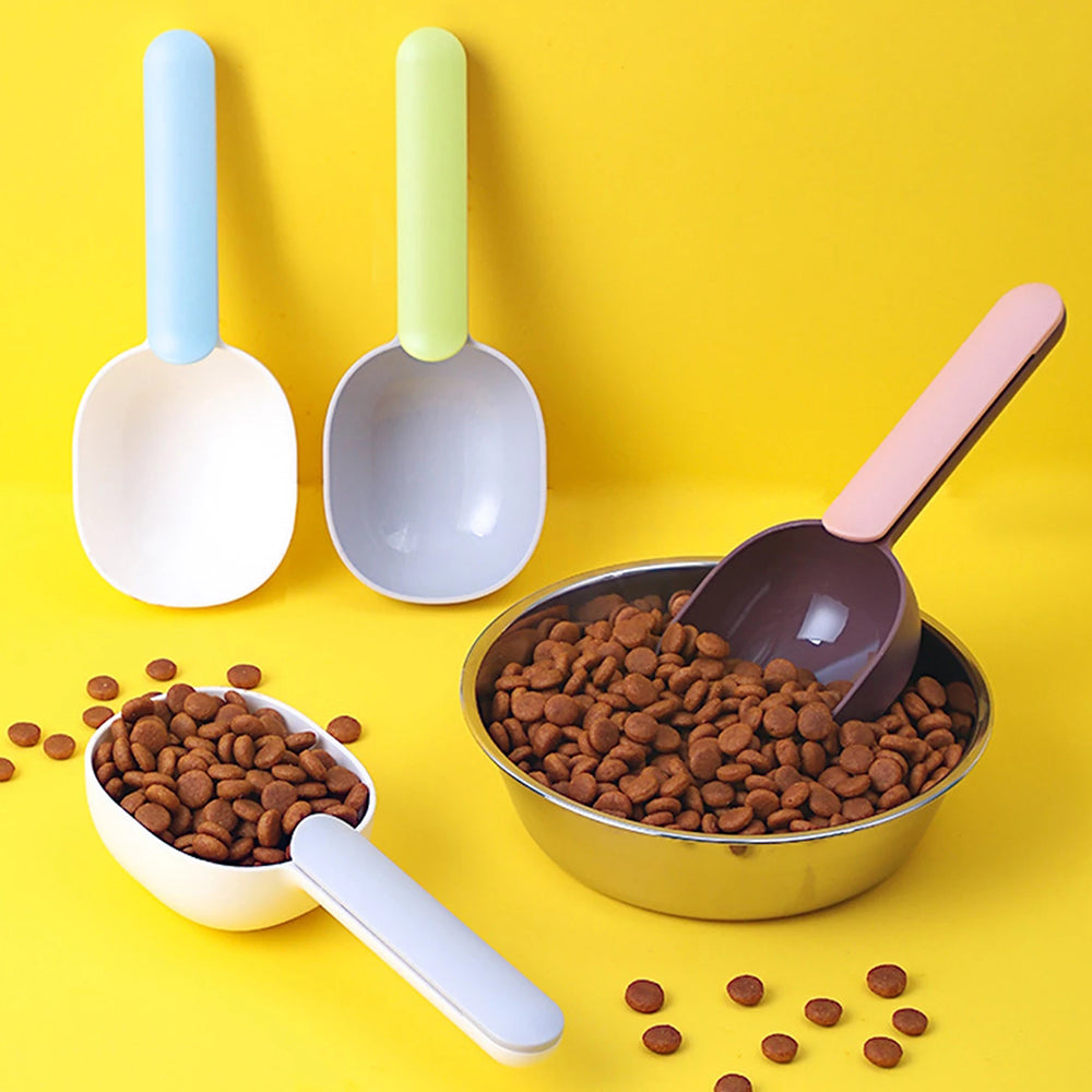 2-in-1 Pet Food Measuring Scoop Spoon With Bag Clip for Dogs / Cats / Pets