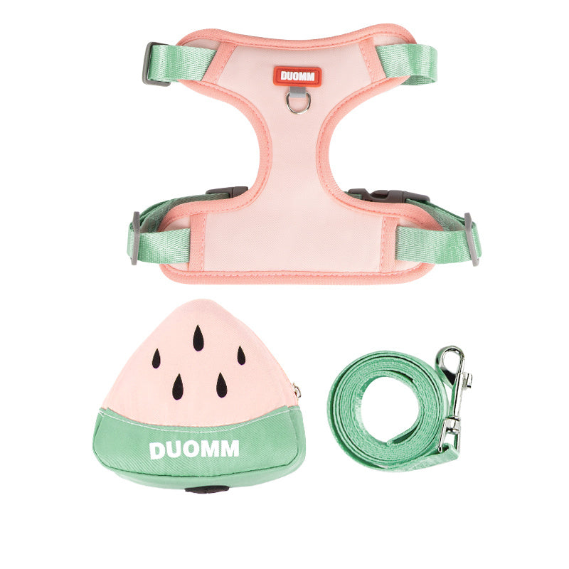 Fruit Design Poop Bag Backpack With Harness And Leash Set For Dogs / Pets
