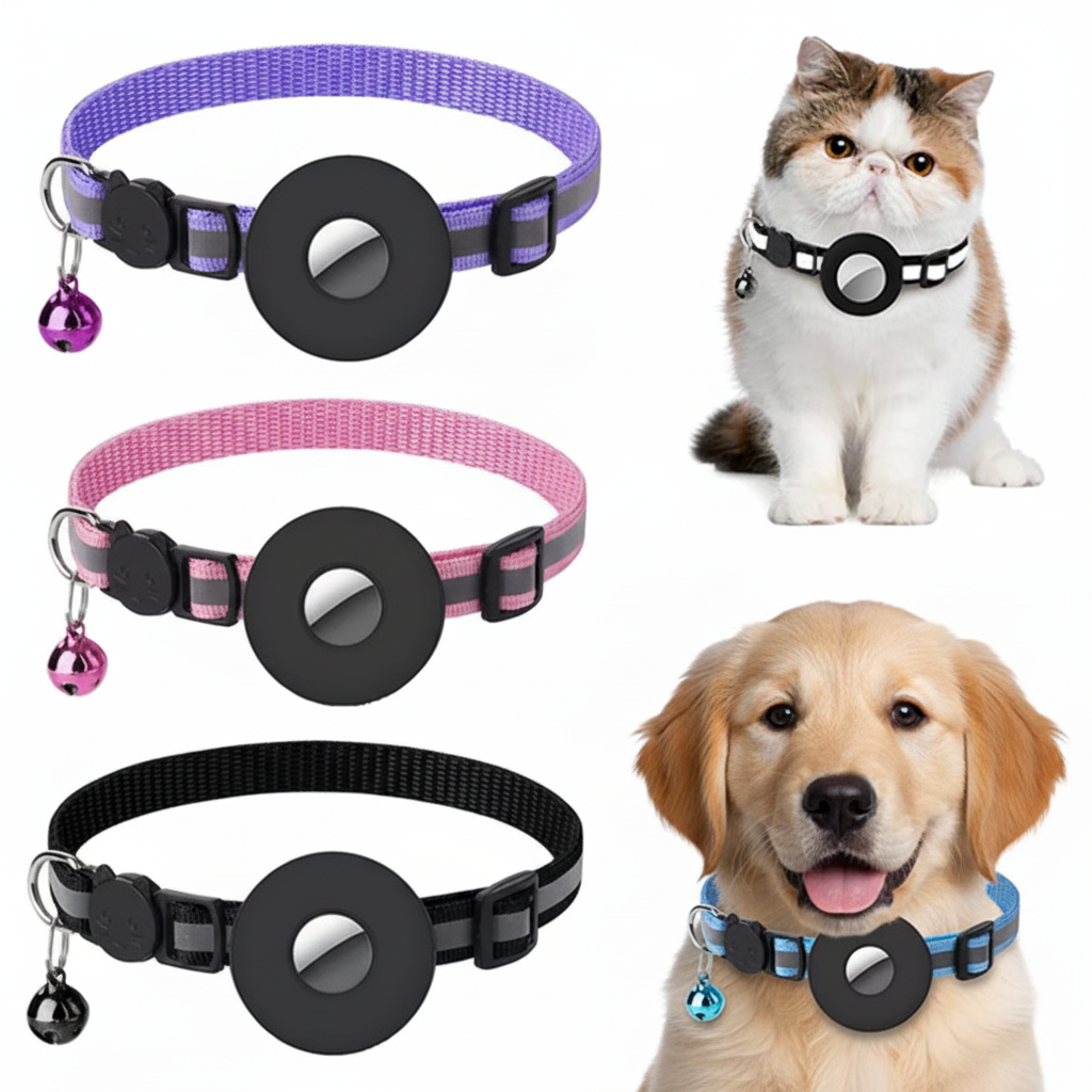 Reflective Waterproof Collar Air Tag Holder For Dogs / Cats / Pets