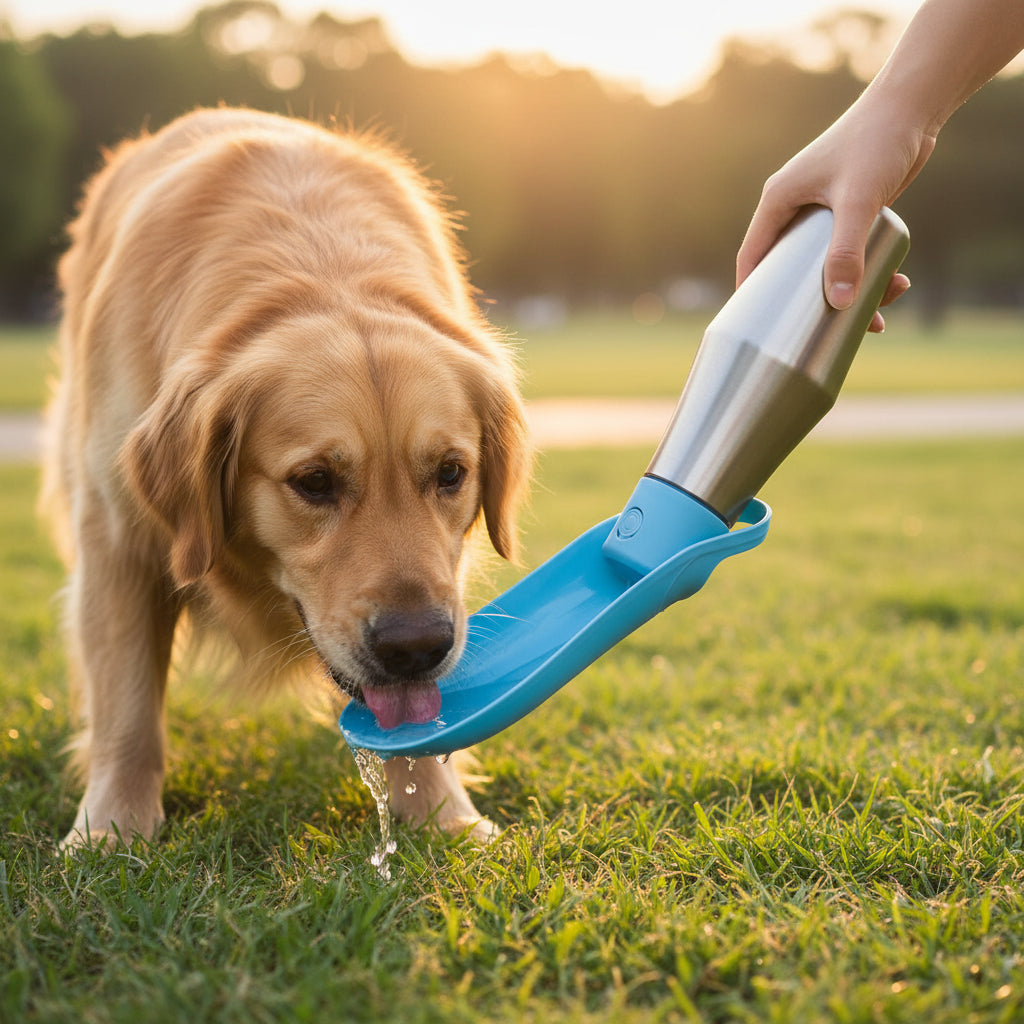 Travel Friendly Dog / Pet Water Bottle With Built-In Bowl