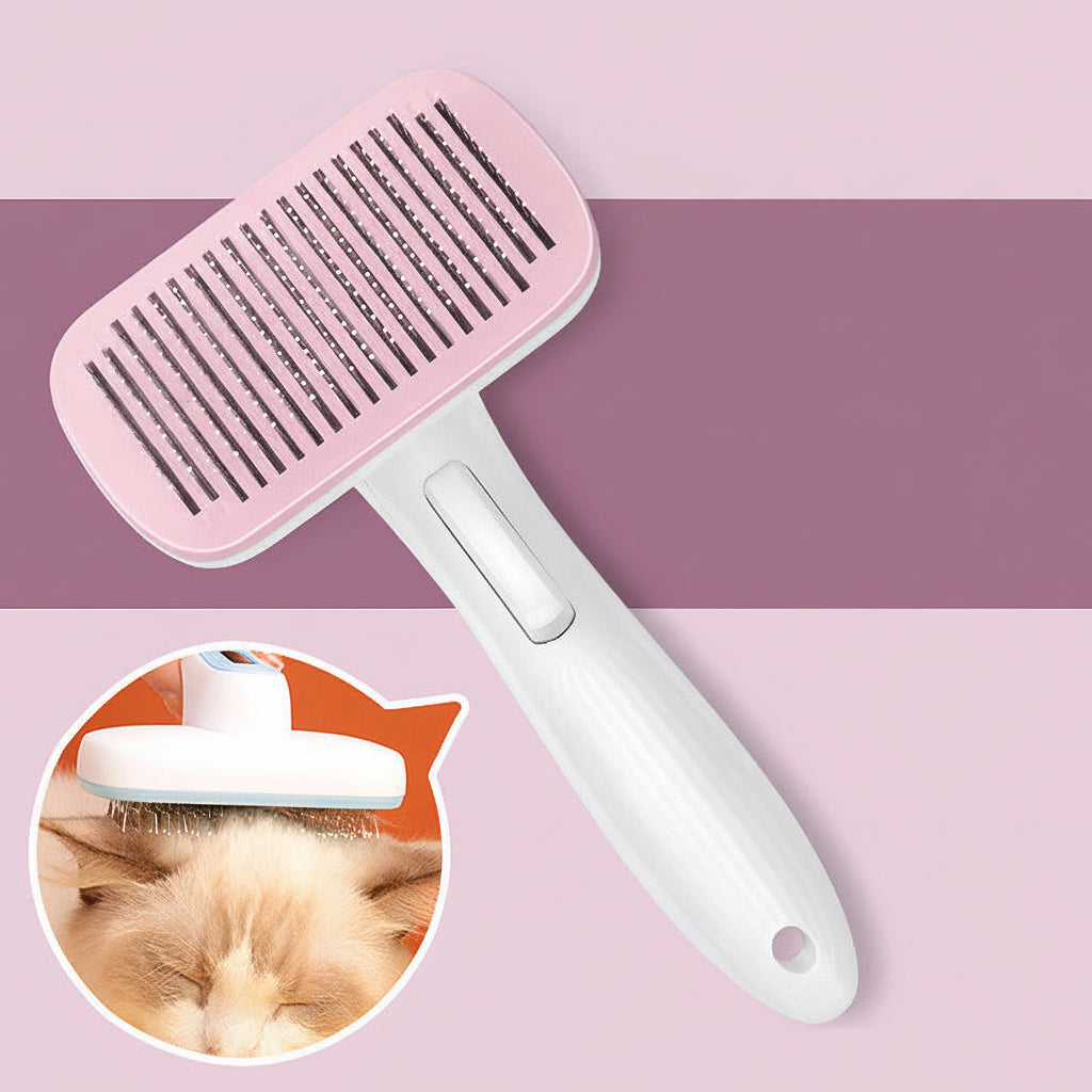 Self Cleaning Pet Grooming Brush One Click Hair Removal Slicker Brush
