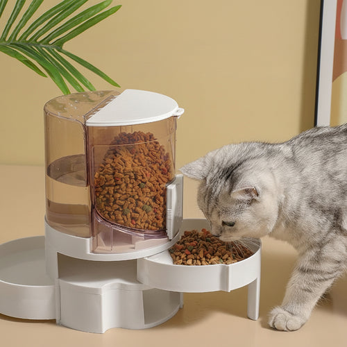 Automatic Pet Feeder Water Dispenser Gravity Food Bowl For Dogs / Cats