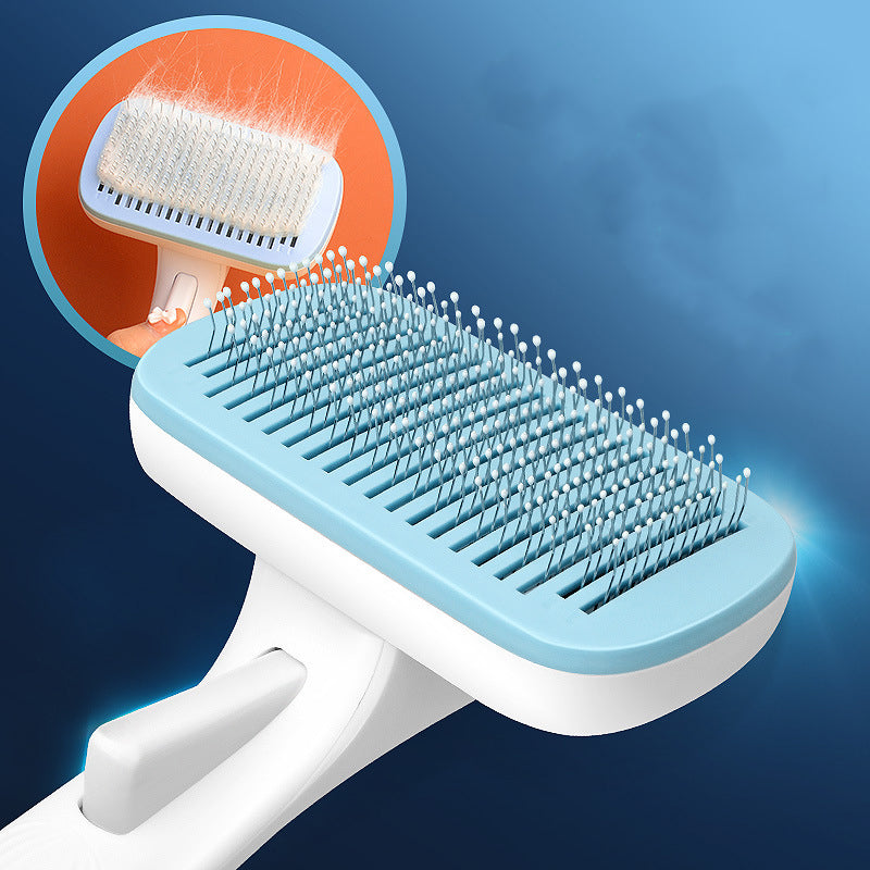 Self Cleaning Pet Grooming Brush One Click Hair Removal Slicker Brush